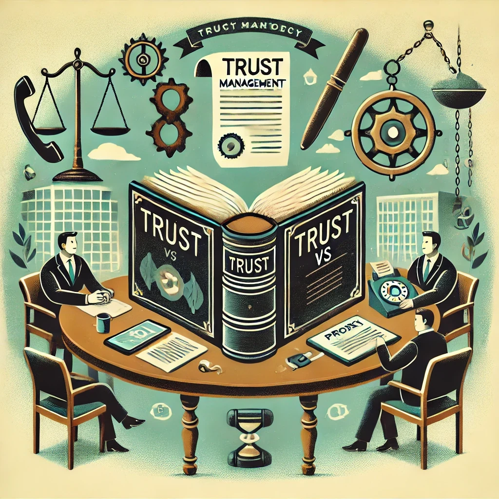Trust vs Proxy in Managing Assets 10 Comparison between trust and proxy in asset management."